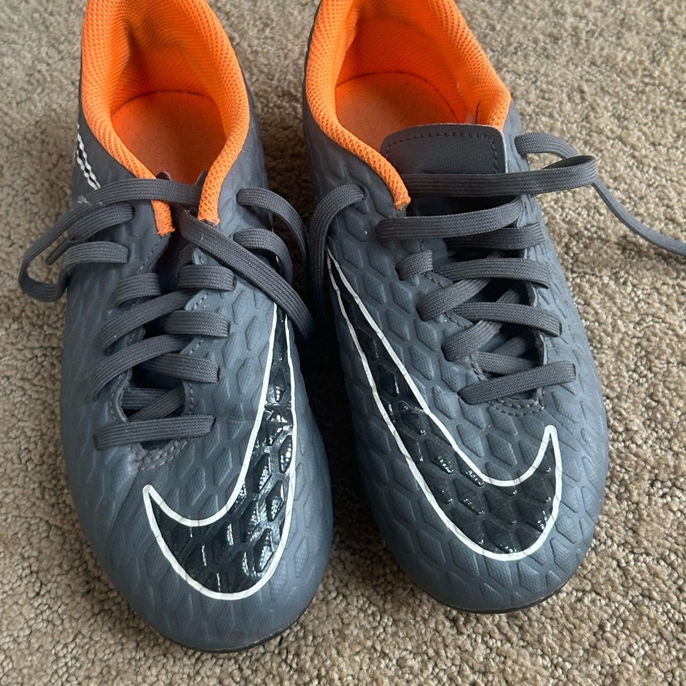 Nike Charcoal and Tangerine Soccer Shoes